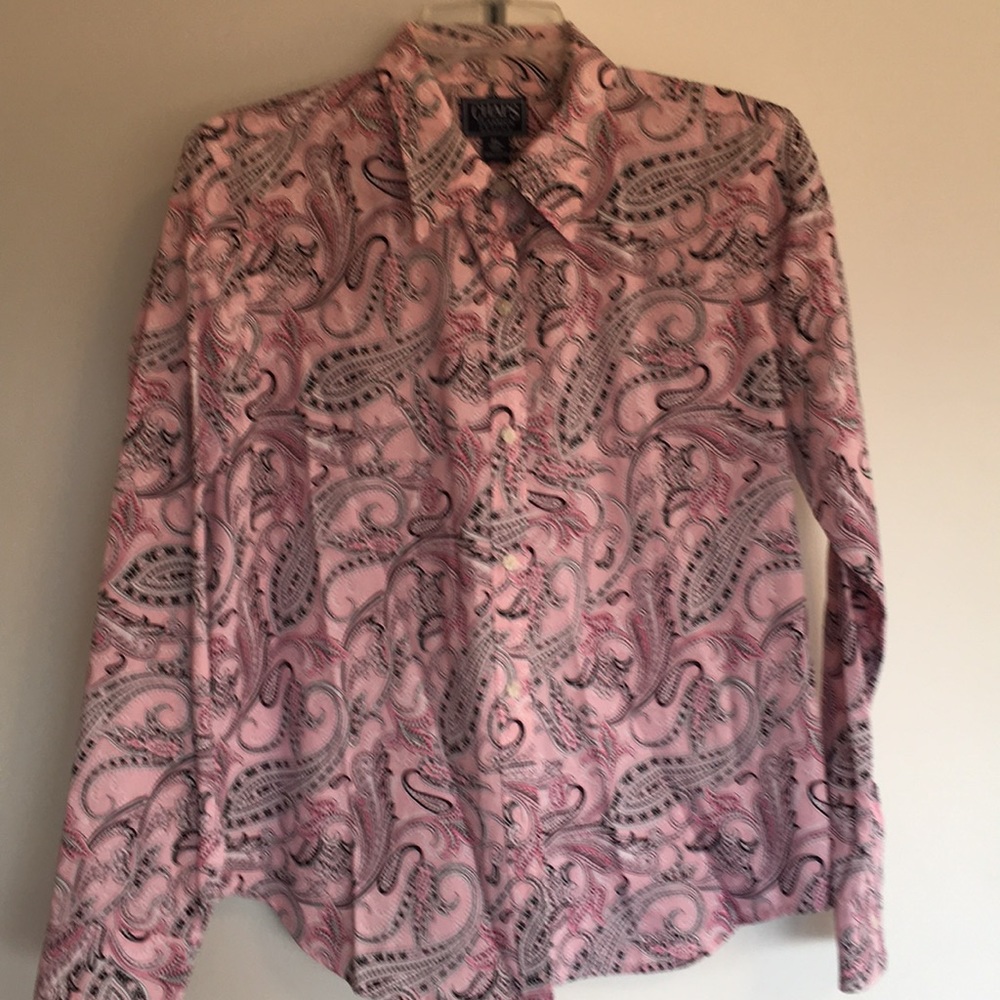 BRAND NEW—-Chaps Pink Paisley Petite Blouse